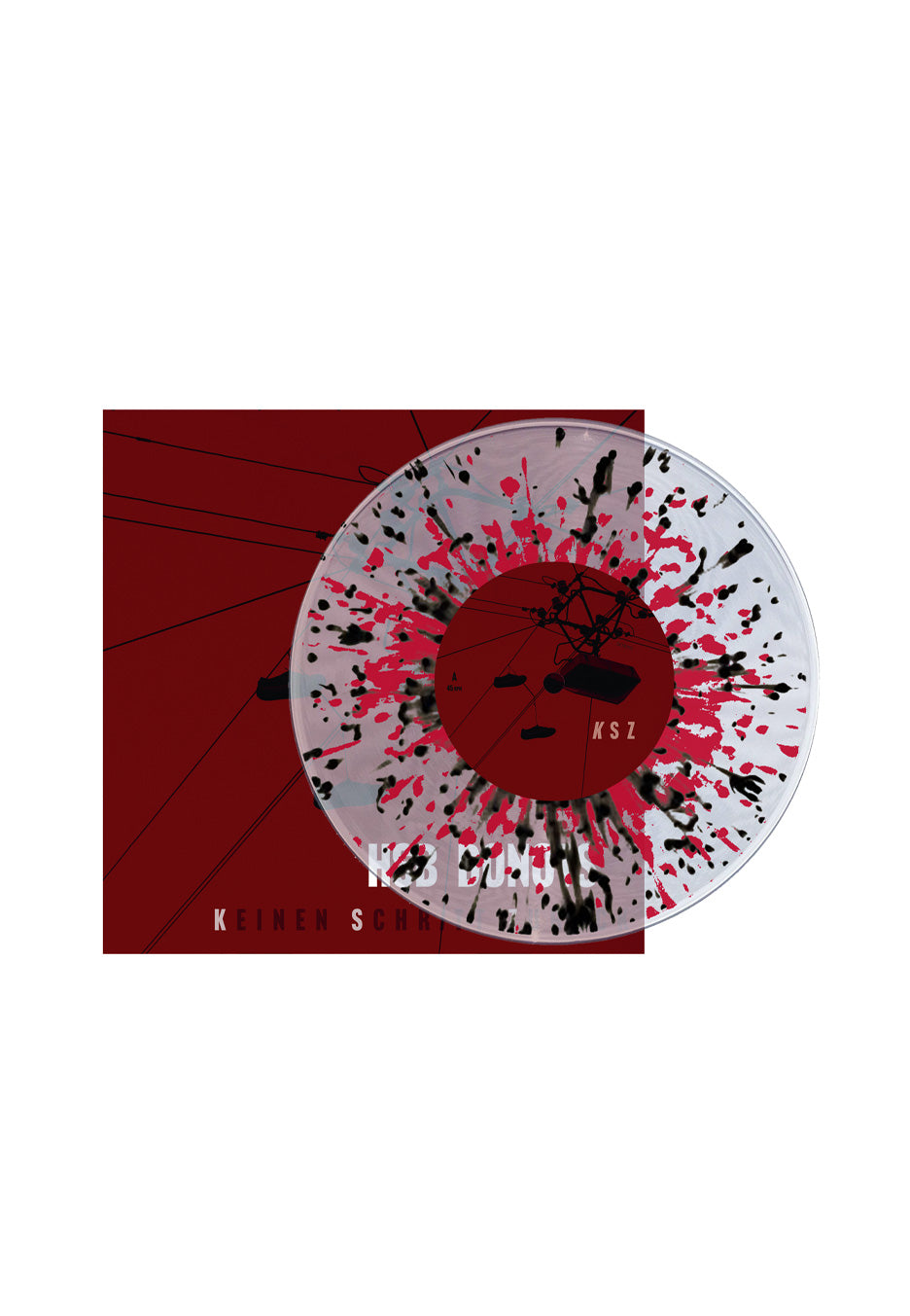 Heaven Shall Burn feat. Donots - Keinen Schritt Zurück - Crystal Clear w/ Red/Black Splatter 7 Inch Vinyl | Neutral-Image